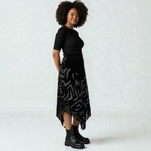 NWT Rock N Karma Asymmetrical Fringe Skirt